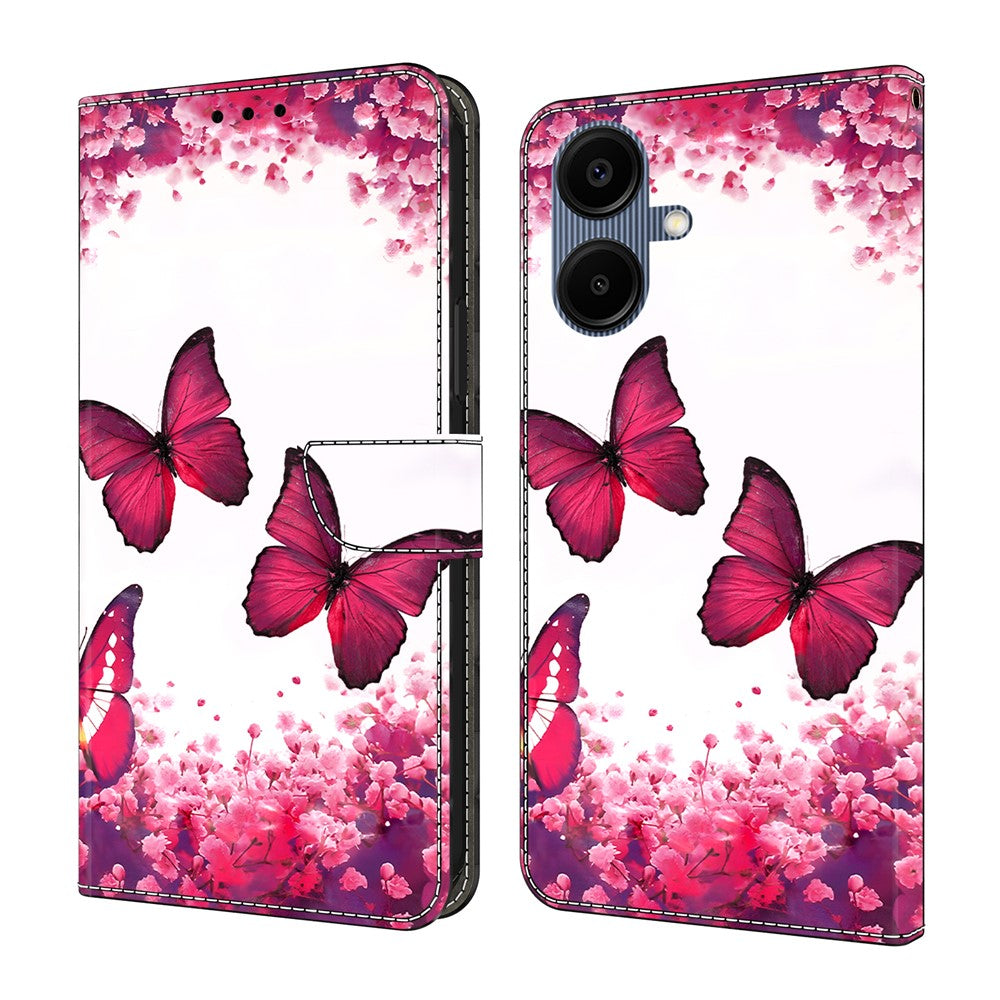 Til Samsung Galaxy A08 5G / A08 4G / A07 5G / A07 4G Cover, Foldbart Stativ, Tegnebog, Mønstertryk, PU Læder Flip Telefoncover