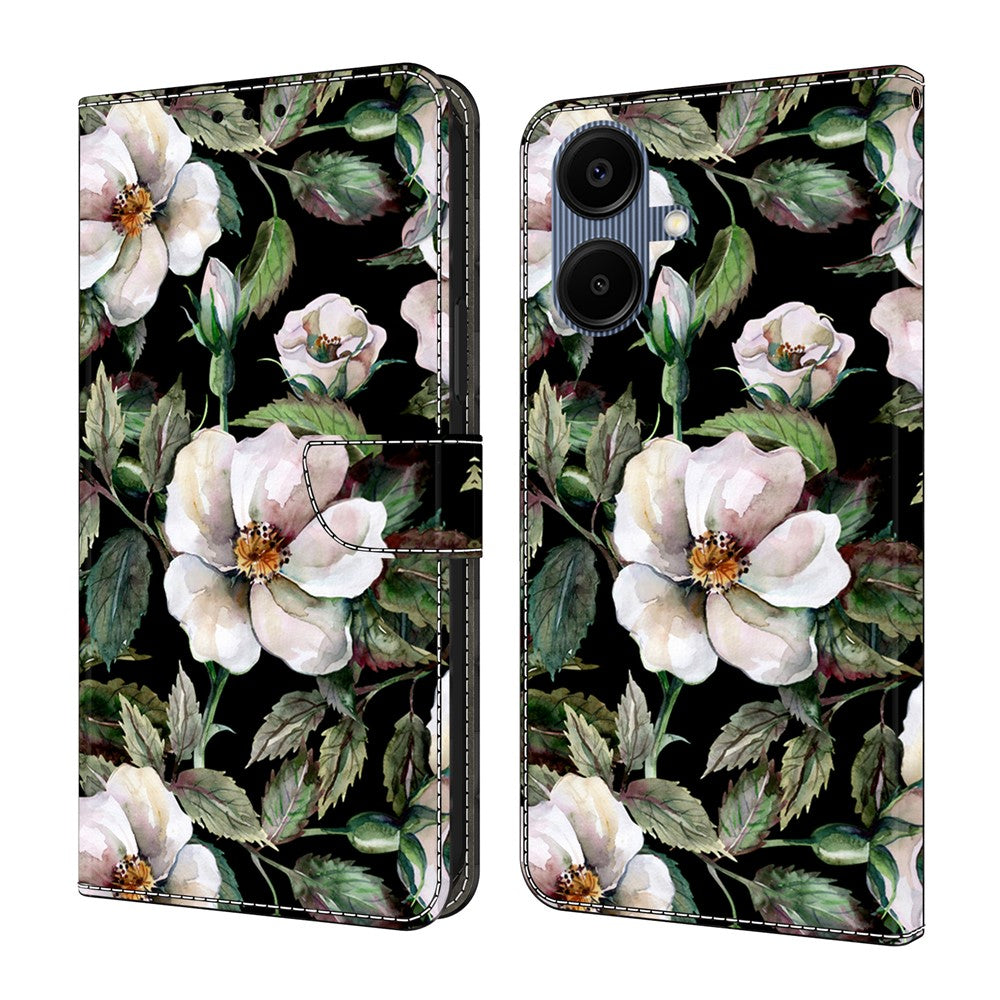 Til Samsung Galaxy A08 5G / A08 4G / A07 5G / A07 4G Cover, Foldbart Stativ, Tegnebog, Mønstertryk, PU Læder Flip Telefoncover
