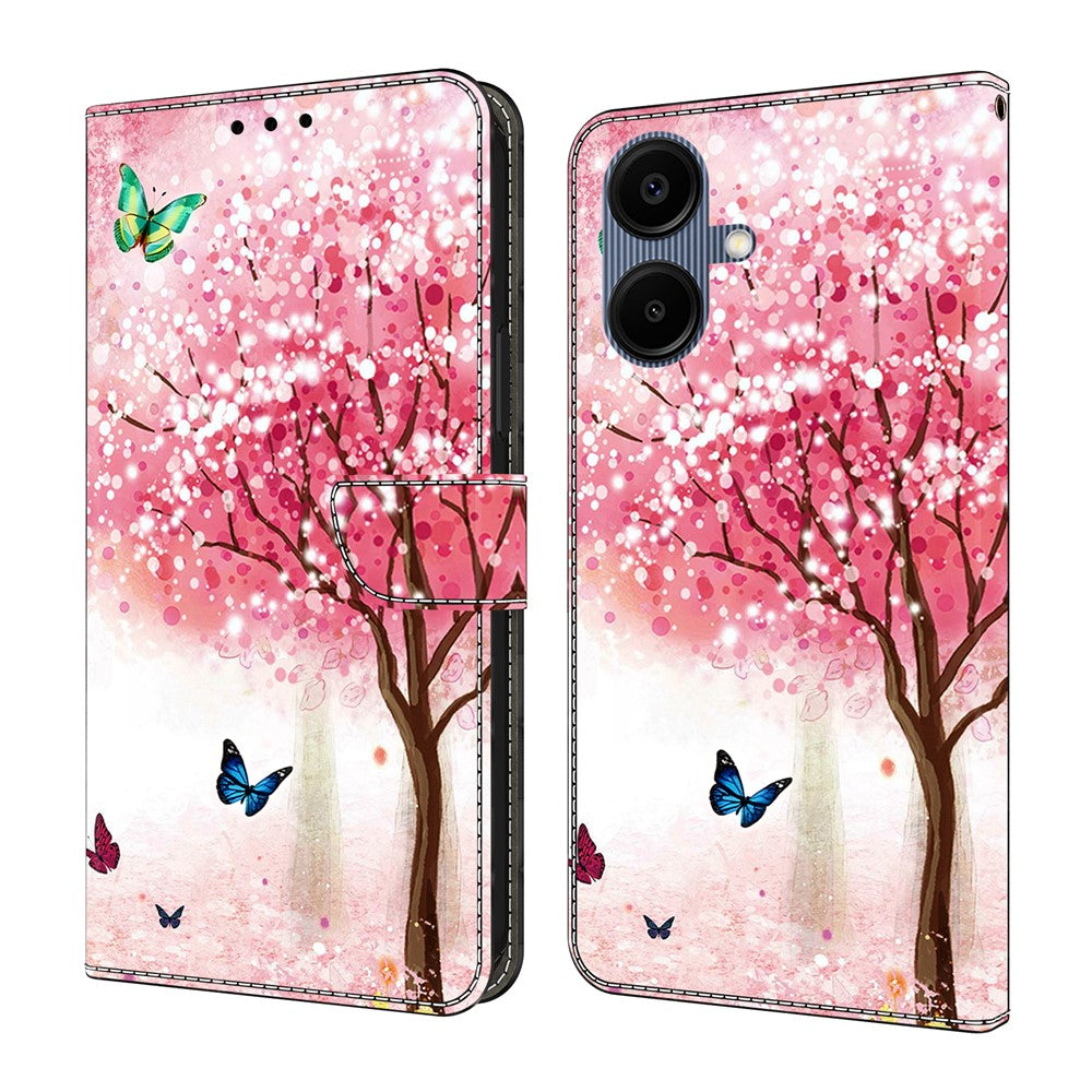 Til Samsung Galaxy A08 5G / A08 4G / A07 5G / A07 4G Cover, Foldbart Stativ, Tegnebog, Mønstertryk, PU Læder Flip Telefoncover