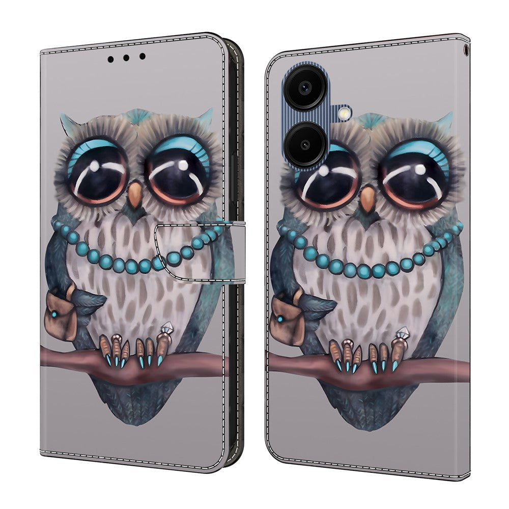 Til Samsung Galaxy A08 5G / A08 4G / A07 5G / A07 4G Cover, Foldbart Stativ, Tegnebog, Mønstertryk, PU Læder Flip Telefoncover
