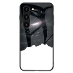 Anti-Fall Phone Case for Samsung Galaxy S23, TPU PC Tempered Glass Shockproof Cover Starry Sky Pattern Printed Phone Case