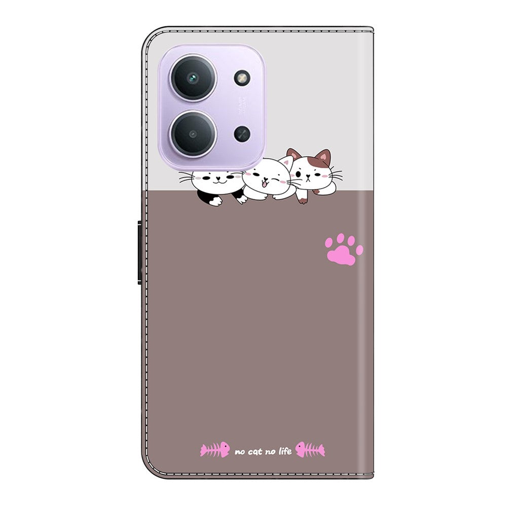 For Xiaomi Redmi 15C 4G (Global) (171mm)  /  Poco C85 4G (171mm) Case Foldable Stand Wallet Pattern Printing PU Leather Flip Phone Cover