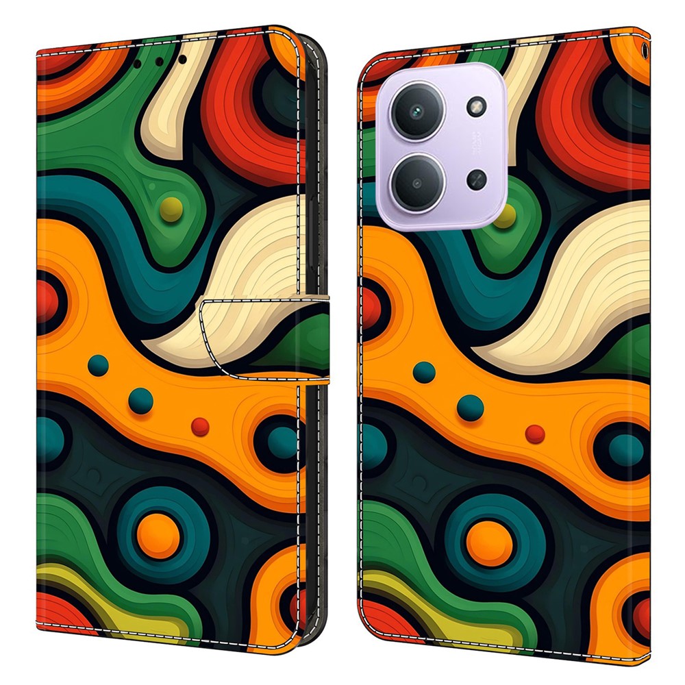 For Xiaomi Redmi 15C 4G (Global) (171mm)  /  Poco C85 4G (171mm) Case Foldable Stand Wallet Pattern Printing PU Leather Flip Phone Cover