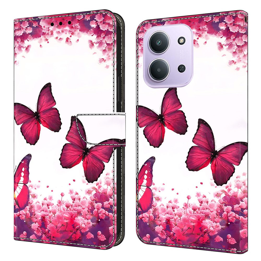 For Xiaomi Redmi 15C 4G (Global) (171mm)  /  Poco C85 4G (171mm) Case Foldable Stand Wallet Pattern Printing PU Leather Flip Phone Cover