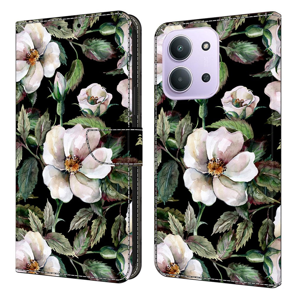 For Xiaomi Redmi 15C 4G (Global) (171mm)  /  Poco C85 4G (171mm) Case Foldable Stand Wallet Pattern Printing PU Leather Flip Phone Cover