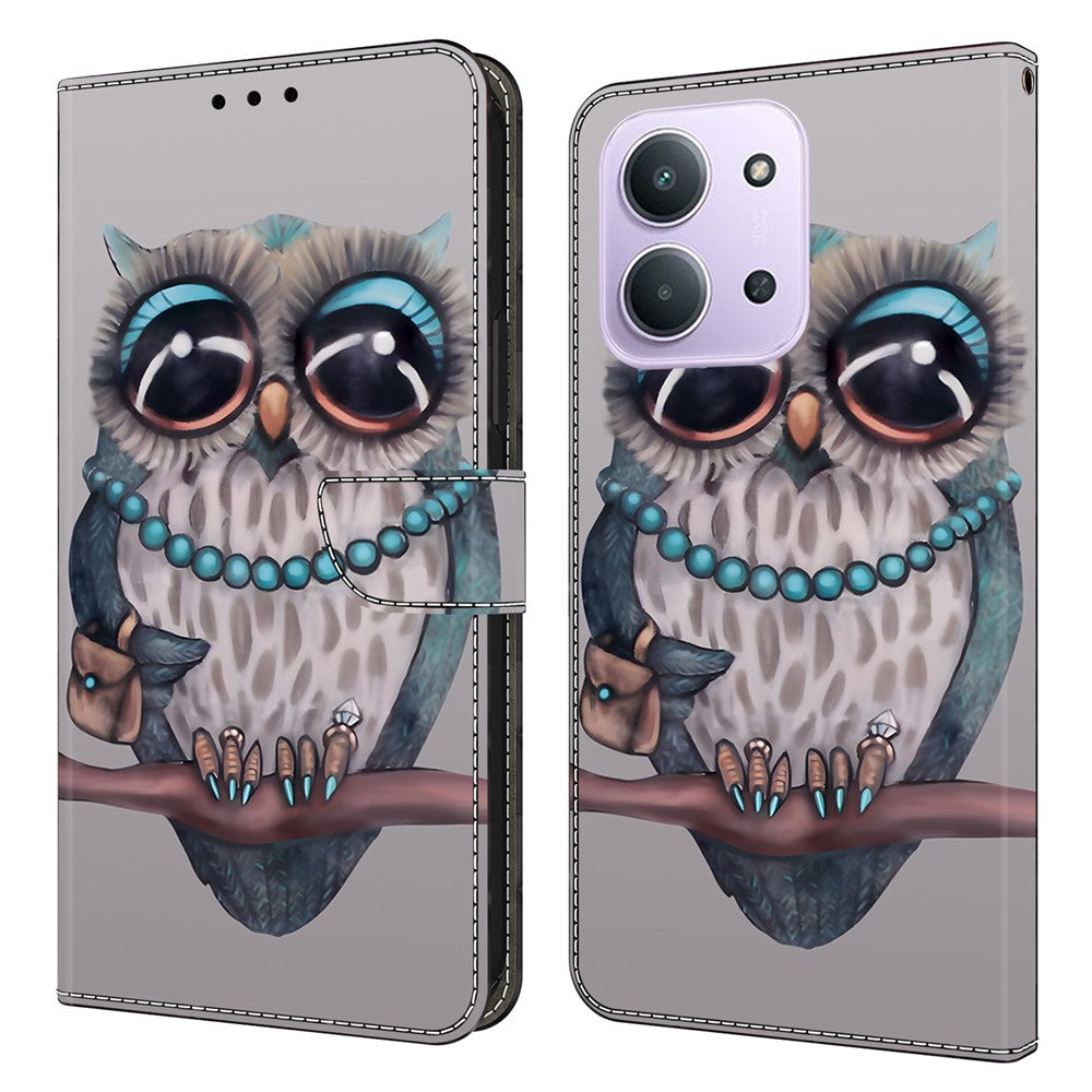 For Xiaomi Redmi 15C 4G (Global) (171mm)  /  Poco C85 4G (171mm) Case Foldable Stand Wallet Pattern Printing PU Leather Flip Phone Cover