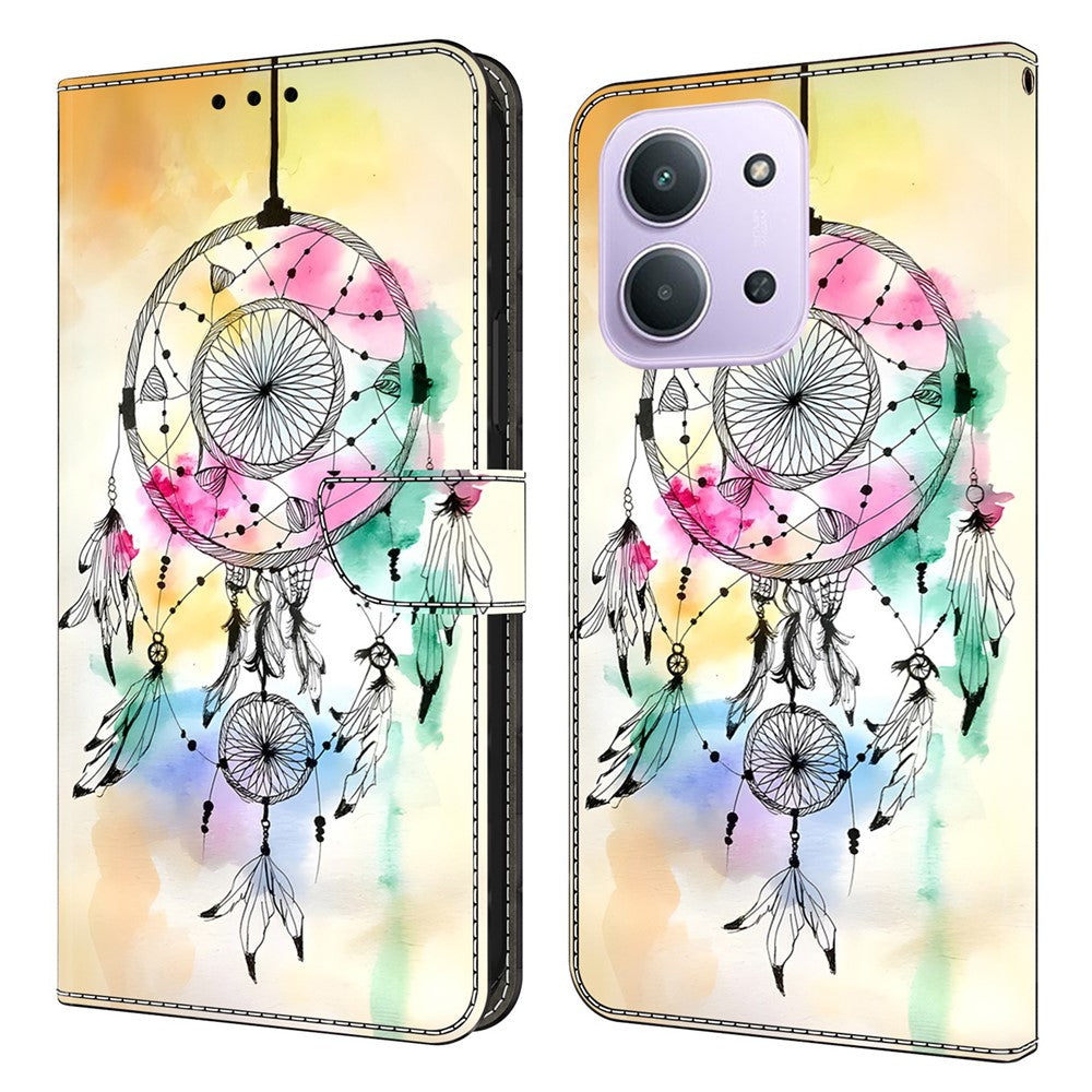 For Xiaomi Redmi 15C 4G (Global) (171mm)  /  Poco C85 4G (171mm) Case Foldable Stand Wallet Pattern Printing PU Leather Flip Phone Cover