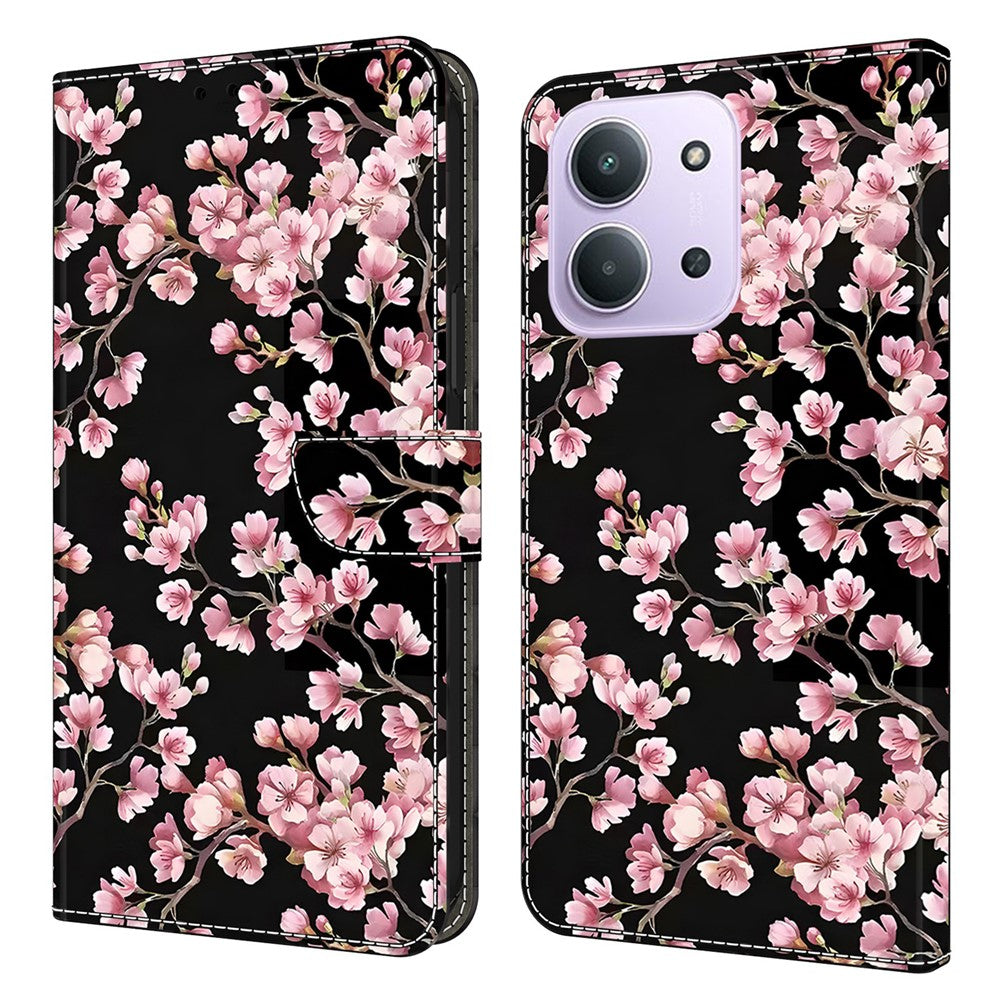 For Xiaomi Redmi 15C 4G (Global) (171mm)  /  Poco C85 4G (171mm) Case Foldable Stand Wallet Pattern Printing PU Leather Flip Phone Cover