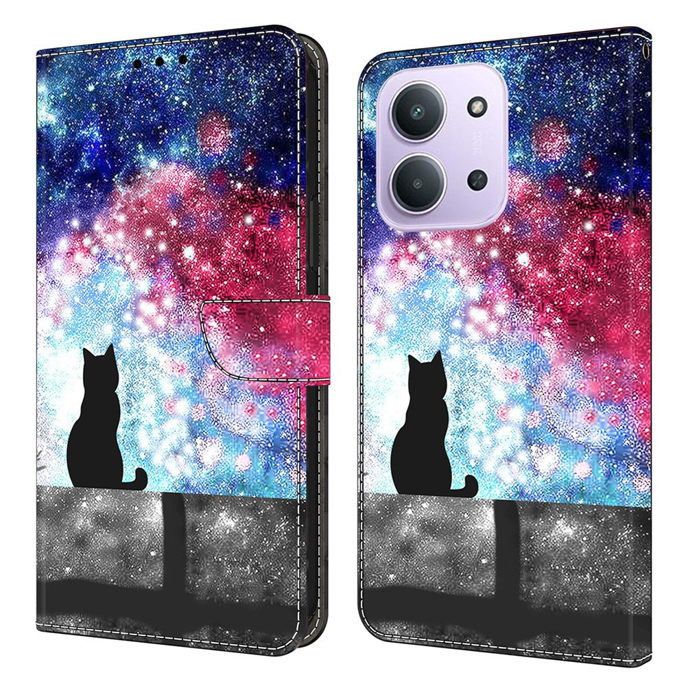 For Xiaomi Redmi 15C 4G (Global) (171mm)  /  Poco C85 4G (171mm) Case Foldable Stand Wallet Pattern Printing PU Leather Flip Phone Cover