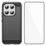 WANLONFENG For Xiaomi 17 Case with Screen Film LS Series Big Lens Hole Brushed Texture TPU Phone Cover