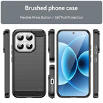 WANLONFENG For Xiaomi 17 Case with Screen Film  LS Series Big Lens Hole Brushed Texture TPU Phone Cover