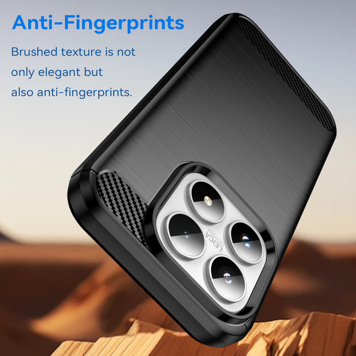 WANLONFENG For Xiaomi 17 Case with Screen Film LS Series Big Lens Hole Brushed Texture TPU Phone Cover