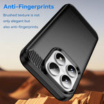 WANLONFENG For Xiaomi 17 Case with Screen Film  LS Series Big Lens Hole Brushed Texture TPU Phone Cover