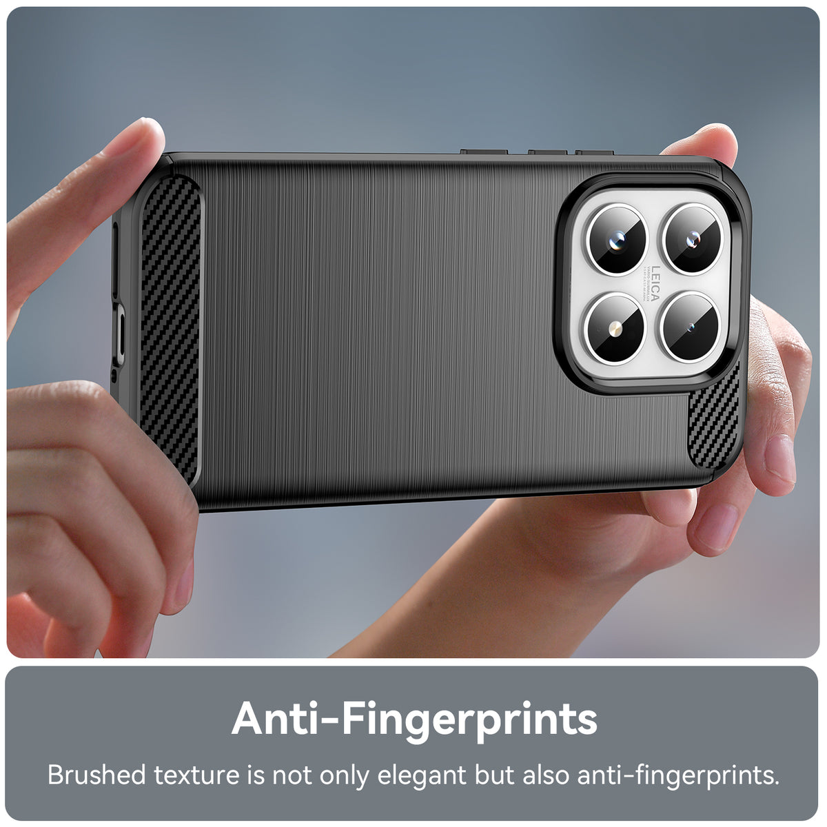 WANLONFENG For Xiaomi 17 Case with Screen Film LS Series Big Lens Hole Brushed Texture TPU Phone Cover