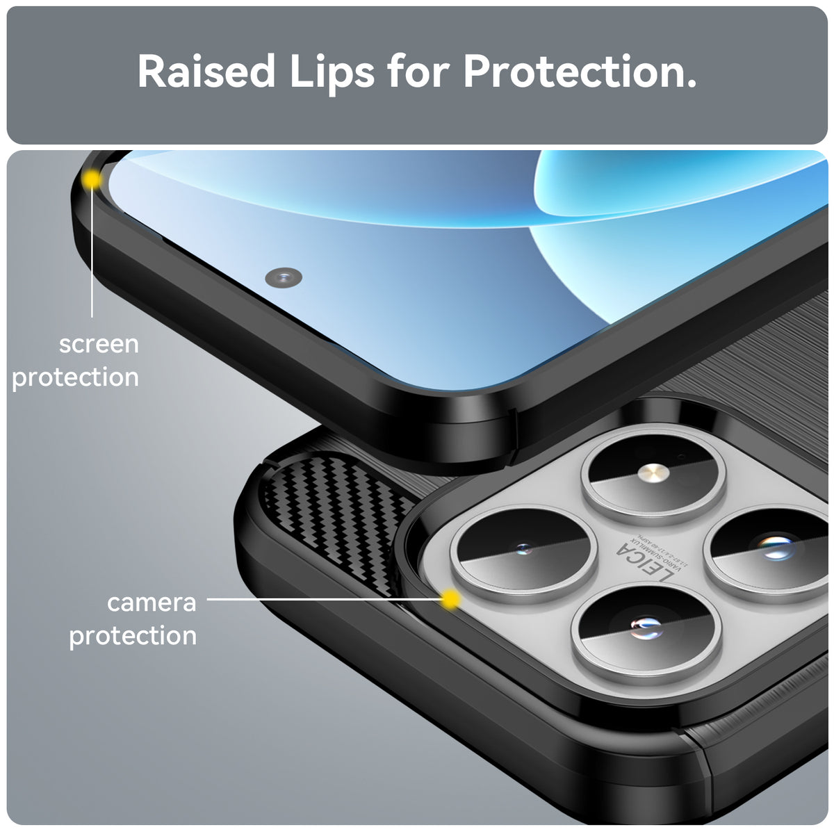 WANLONFENG For Xiaomi 17 Case with Screen Film  LS Series Big Lens Hole Brushed Texture TPU Phone Cover