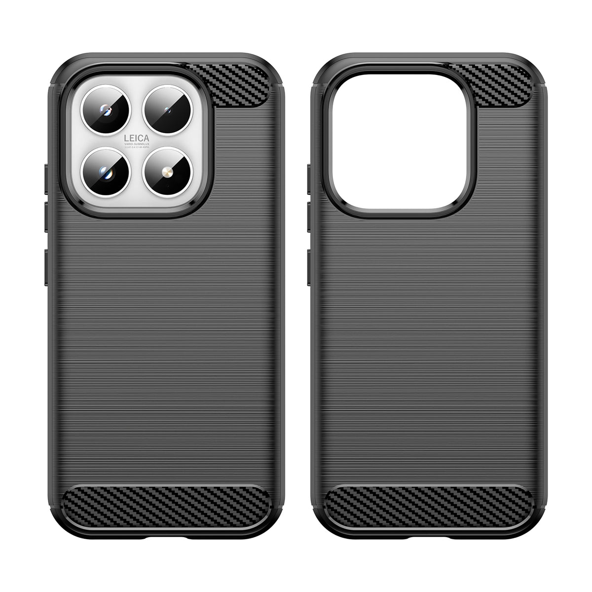 WANLONFENG For Xiaomi 17 Case with Screen Film  LS Series Big Lens Hole Brushed Texture TPU Phone Cover