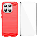 WANLONFENG For Xiaomi 17 Case with Screen Film LS Series Big Lens Hole Brushed Texture TPU Phone Cover