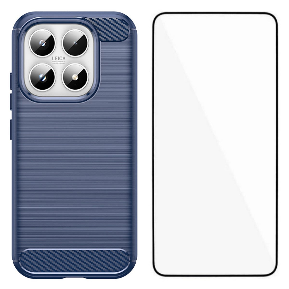 WANLONFENG For Xiaomi 17 Case with Screen Film LS Series Big Lens Hole Brushed Texture TPU Phone Cover