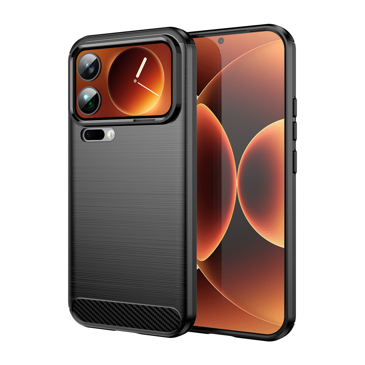 WANLONFENG For Xiaomi 17 Pro Max Case with Screen Film  LS Series Big Lens Hole Brushed Texture TPU Phone Cover