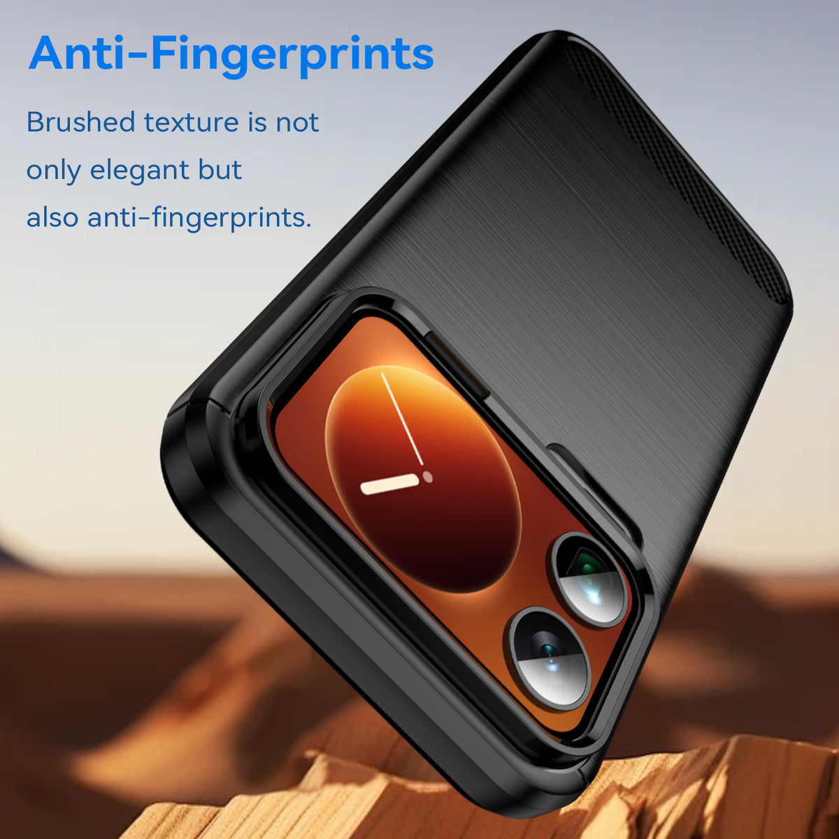 WANLONFENG For Xiaomi 17 Pro Max Case with Screen Film  LS Series Big Lens Hole Brushed Texture TPU Phone Cover