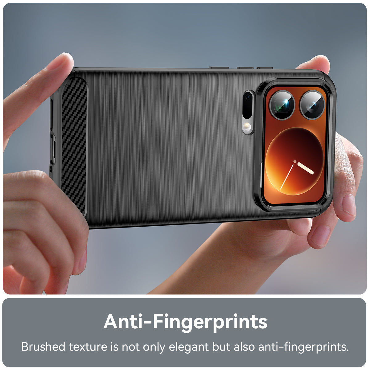 WANLONFENG For Xiaomi 17 Pro Max Case with Screen Film  LS Series Big Lens Hole Brushed Texture TPU Phone Cover
