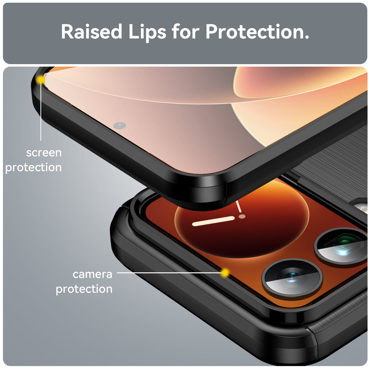 WANLONFENG For Xiaomi 17 Pro Max Case with Screen Film  LS Series Big Lens Hole Brushed Texture TPU Phone Cover