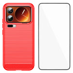 WANLONFENG For Xiaomi 17 Pro Max Case with Screen Film  LS Series Big Lens Hole Brushed Texture TPU Phone Cover