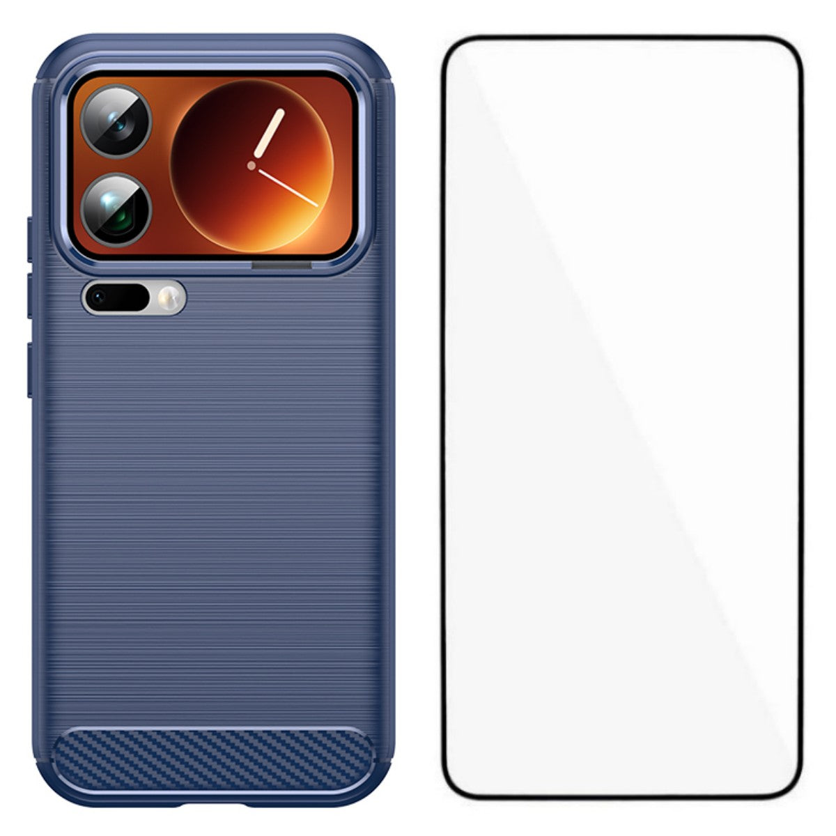WANLONFENG For Xiaomi 17 Pro Max Case with Screen Film  LS Series Big Lens Hole Brushed Texture TPU Phone Cover