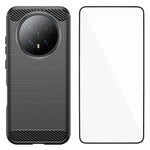 WANLONFENG For Honor Magic8 5G Case with Screen Film  LS Series Big Lens Hole Brushed Texture TPU Phone Cover