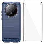 WANLONFENG For Honor Magic8 5G Case with Screen Film  LS Series Big Lens Hole Brushed Texture TPU Phone Cover