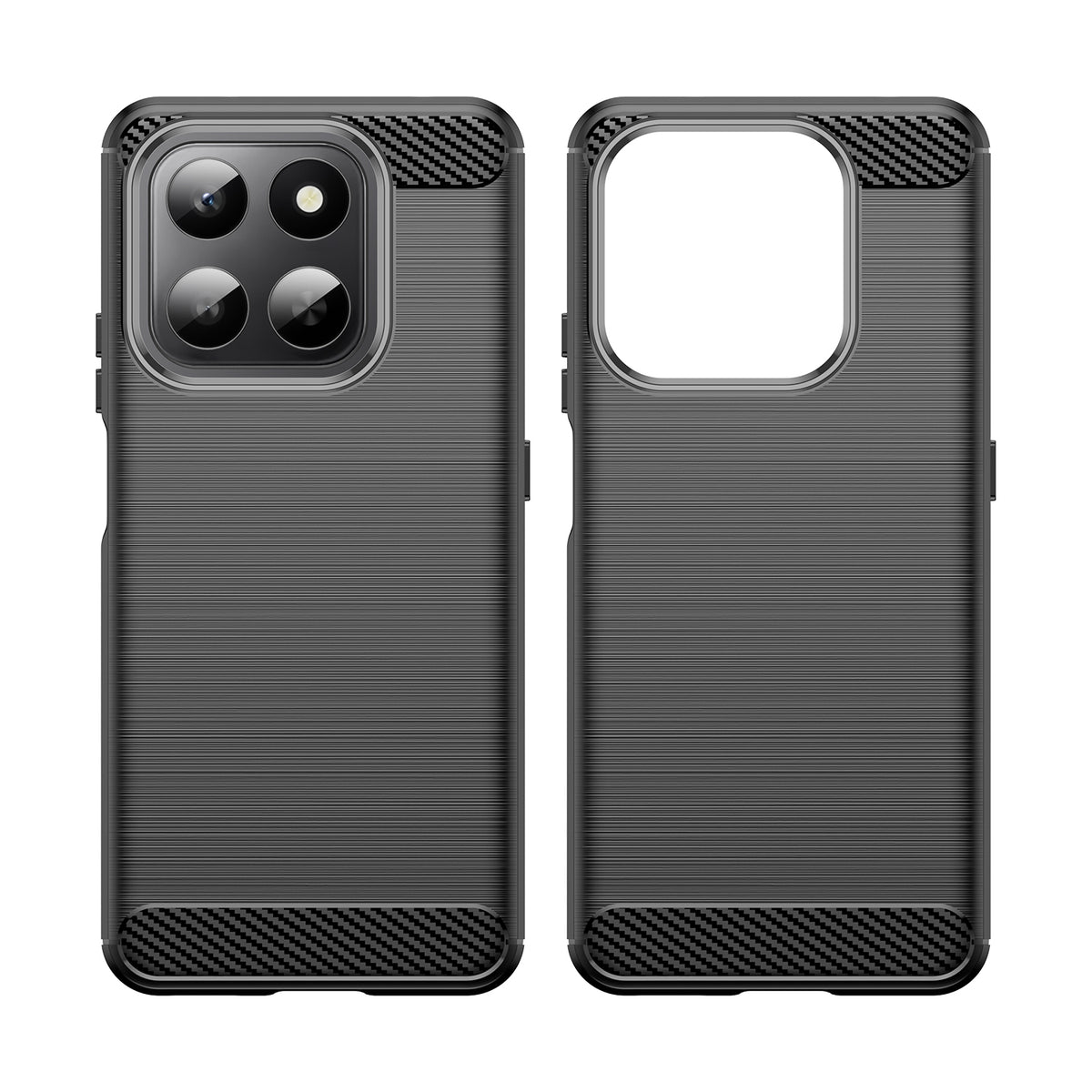 WANLONFENG För Honor 400 Smart 4G / Honor X7d 4G / Honor 400 Smart 5G Skal med Skärmfilm LS-serien Stort Linshål Borstad Textur TPU mobilskal