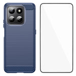 WANLONFENG För Honor 400 Smart 4G / Honor X7d 4G / Honor 400 Smart 5G Skal med Skärmfilm LS-serien Stort Linshål Borstad Textur TPU mobilskal