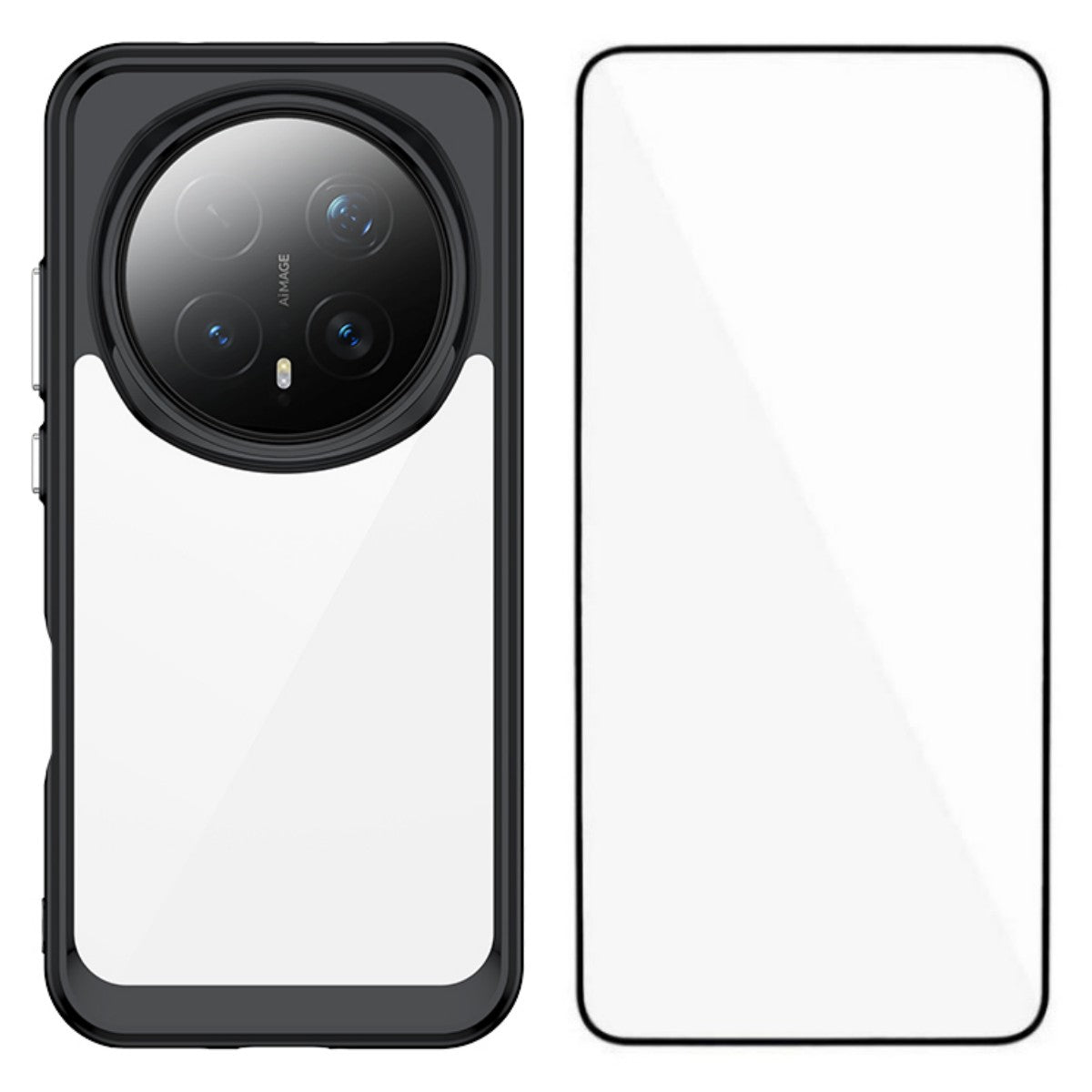 WANLONFENG For Honor Magic8 Pro 5G Phone Case  XC Series TPU Acrylic Cover with Tempered Glass (Big Lens Hole)