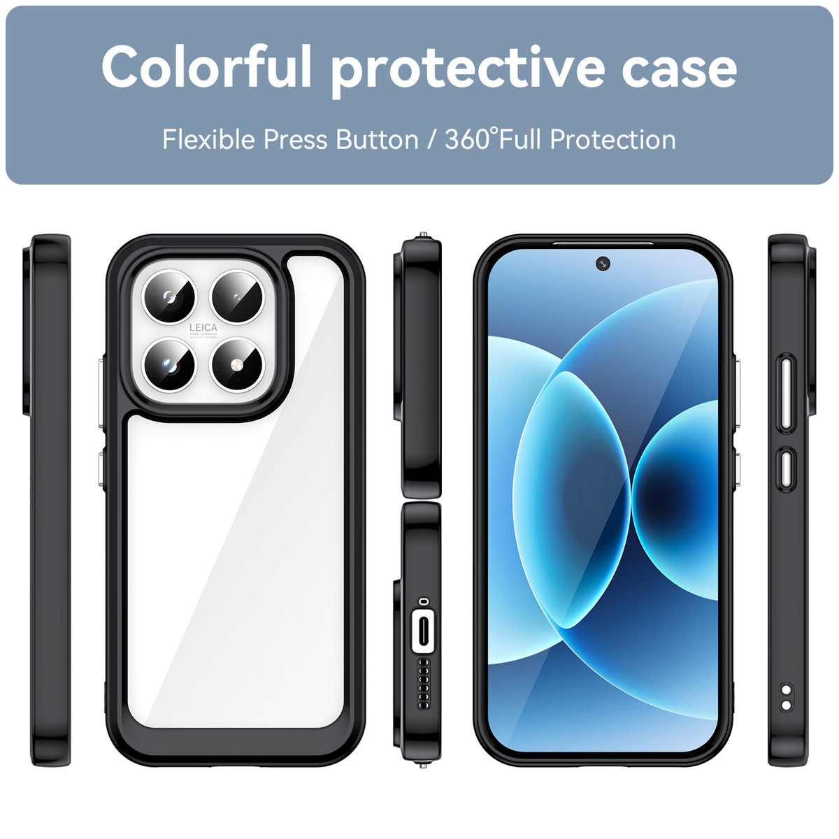 WANLONFENG For Xiaomi 17 Phone Case  XC Series TPU Acrylic Cover with Tempered Glass (Big Lens Hole)