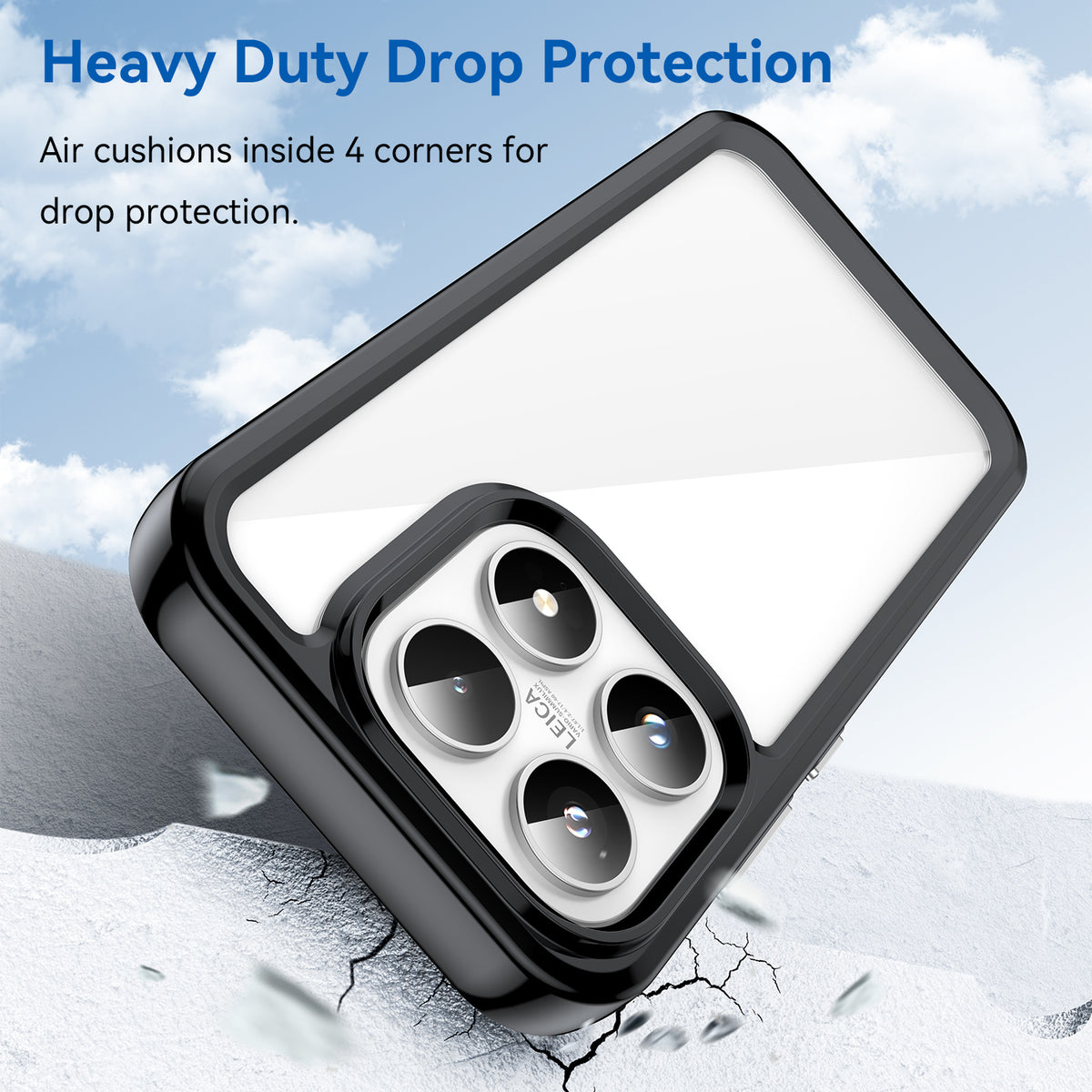WANLONFENG For Xiaomi 17 Phone Case  XC Series TPU Acrylic Cover with Tempered Glass (Big Lens Hole)