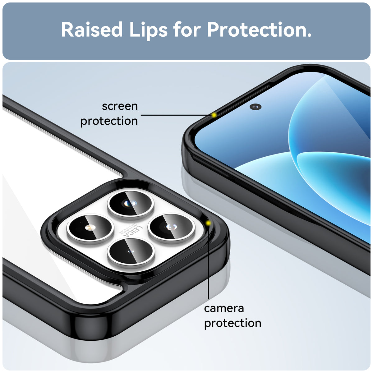 WANLONFENG For Xiaomi 17 Phone Case  XC Series TPU Acrylic Cover with Tempered Glass (Big Lens Hole)