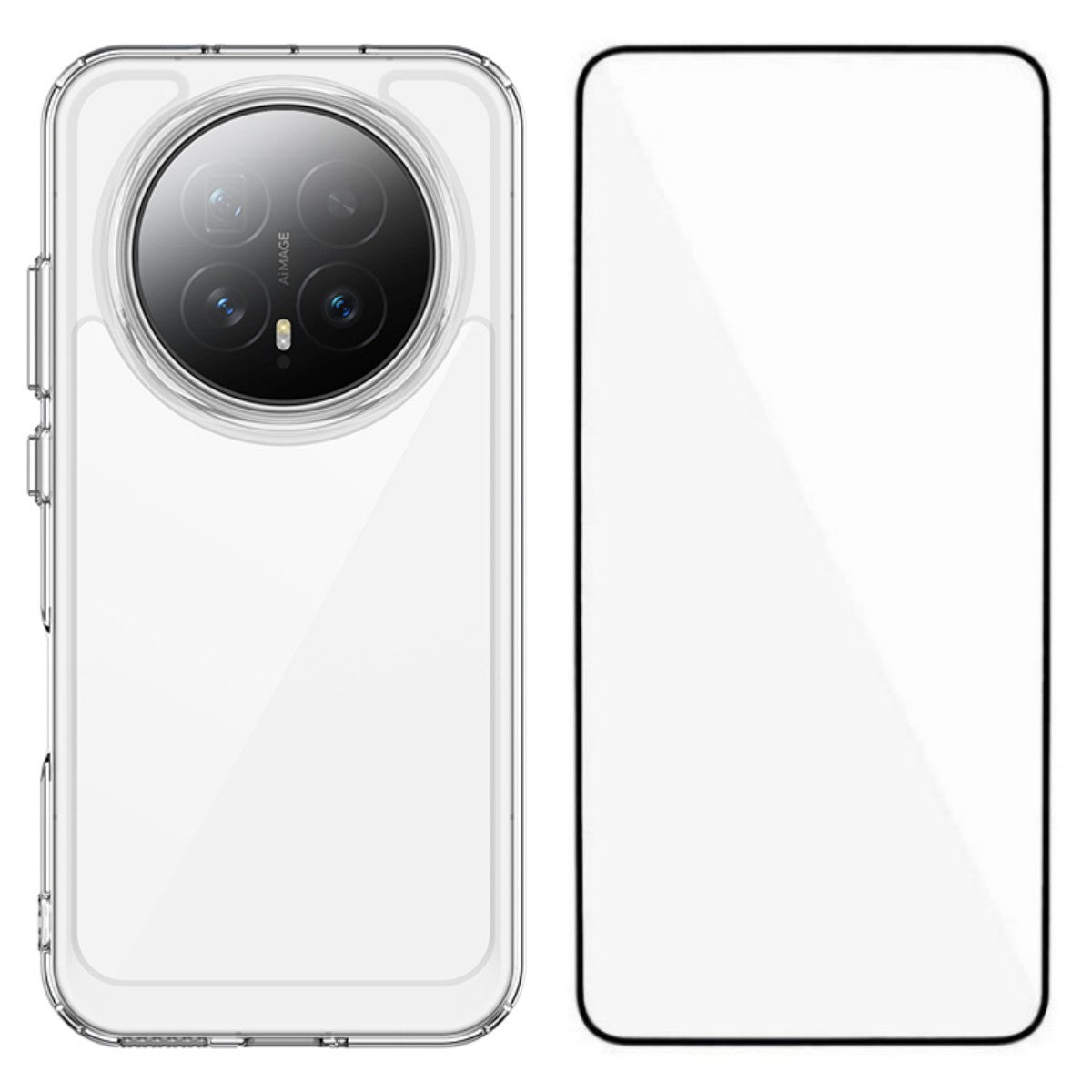 WANLONFENG For Honor Magic8 5G Case  MF Series TPU Acrylic Clear Phone Cover with Tempered Glass Film