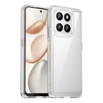 WANLONFENG til Honor 400 Smart 4G / Honor X7d 4G / Honor 400 Smart 5G, cover i MF-serien af TPU og akryl, gennemsigtigt mobilcover med hærdet glasfilm