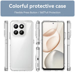 WANLONFENG til Honor 400 Smart 4G / Honor X7d 4G / Honor 400 Smart 5G, cover i MF-serien af TPU og akryl, gennemsigtigt mobilcover med hærdet glasfilm