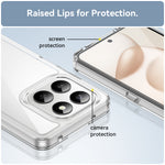 WANLONFENG til Honor 400 Smart 4G / Honor X7d 4G / Honor 400 Smart 5G, cover i MF-serien af TPU og akryl, gennemsigtigt mobilcover med hærdet glasfilm