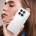WANLONFENG til Honor 400 Smart 4G / Honor X7d 4G / Honor 400 Smart 5G, cover i MF-serien af TPU og akryl, gennemsigtigt mobilcover med hærdet glasfilm