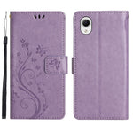 Til Samsung Galaxy A23e Præget Blomster Sommerfugl Telefoncover PU Læder Stødsikkert Pung Stander Etui