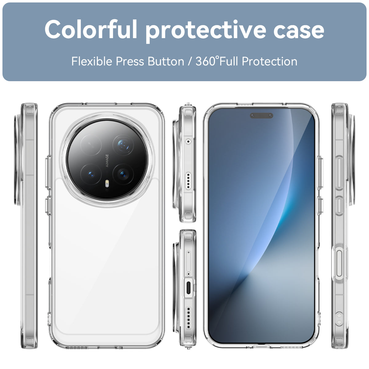 WANLONFENG For Honor Magic8 Pro 5G Case  MF Series TPU Acrylic Clear Phone Cover with Tempered Glass Film