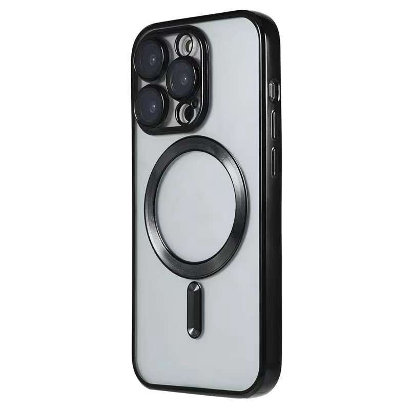 For iPhone 13 Pro Max Magnetic Case CD Veins Glass Lens Guard TPU Phone Back Cover