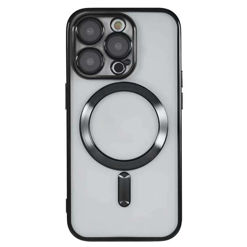 For iPhone 13 Pro Max Magnetic Case CD Veins Glass Lens Guard TPU Phone Back Cover