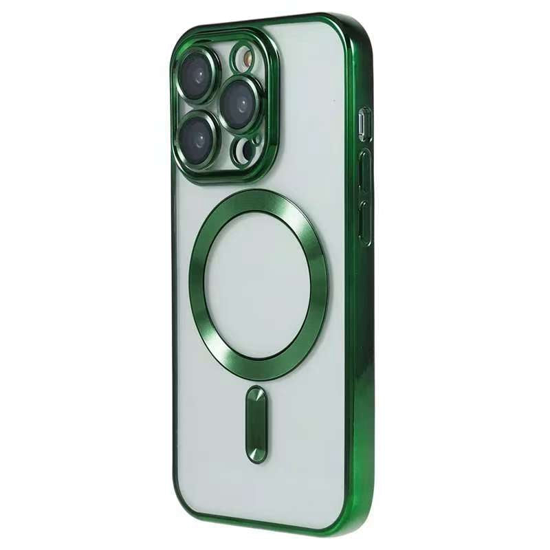 For iPhone 13 Pro Max Magnetic Case CD Veins Glass Lens Guard TPU Phone Back Cover