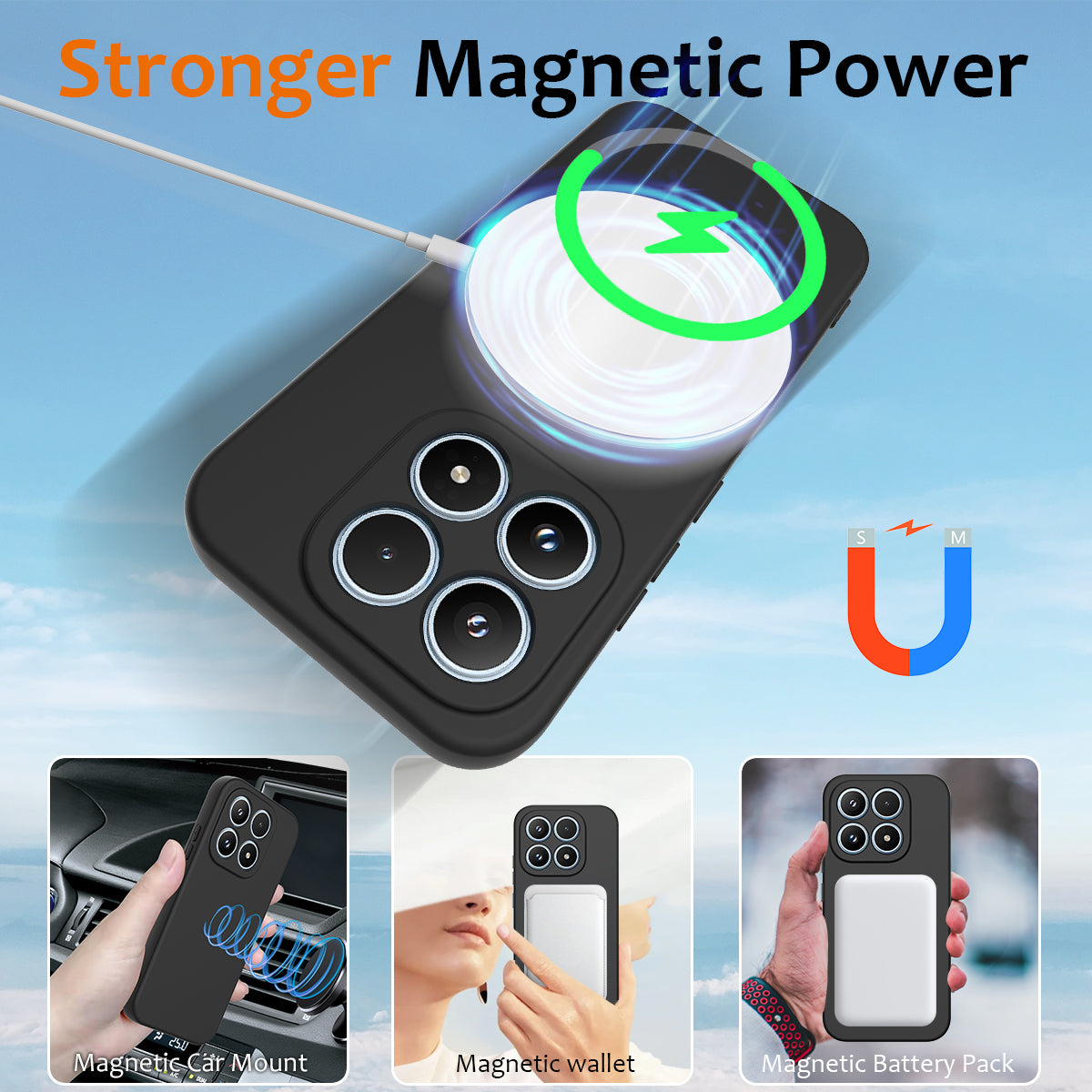 For Xiaomi 17 Case Magnetic Case Anti-Drop Liquid Silicone Phone Cover