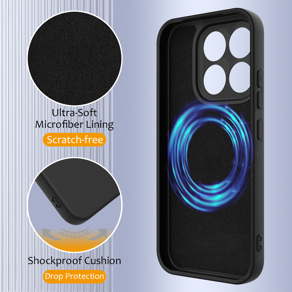 For Xiaomi 17 Case Magnetic Case Anti-Drop Liquid Silicone Phone Cover