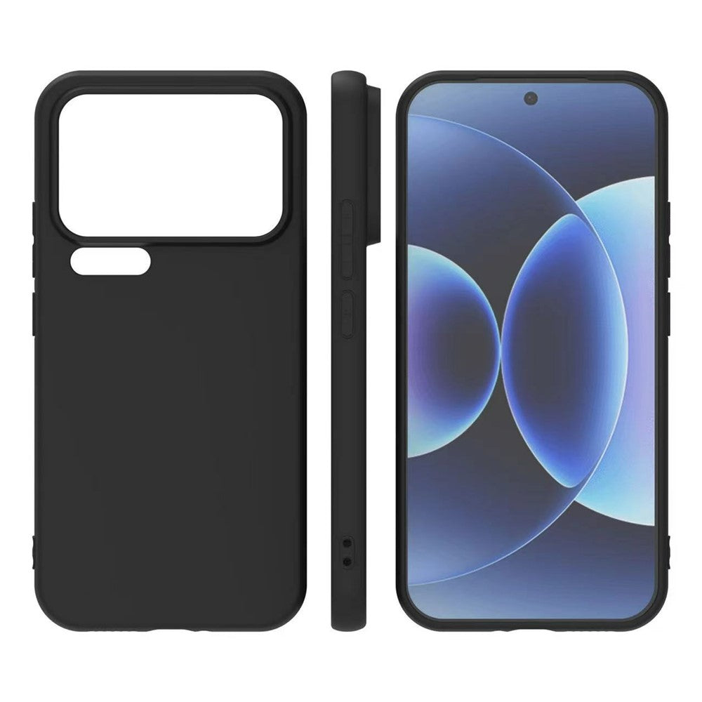 For Xiaomi 17 Pro Case Soft Matte Back TPU Black Phone Cover (Large Cutout)