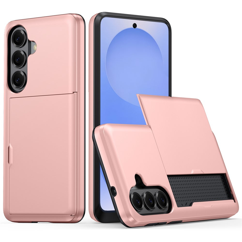 För Samsung Galaxy S26+ fodral med korthållare TPU + PC baksidesskydd för telefon